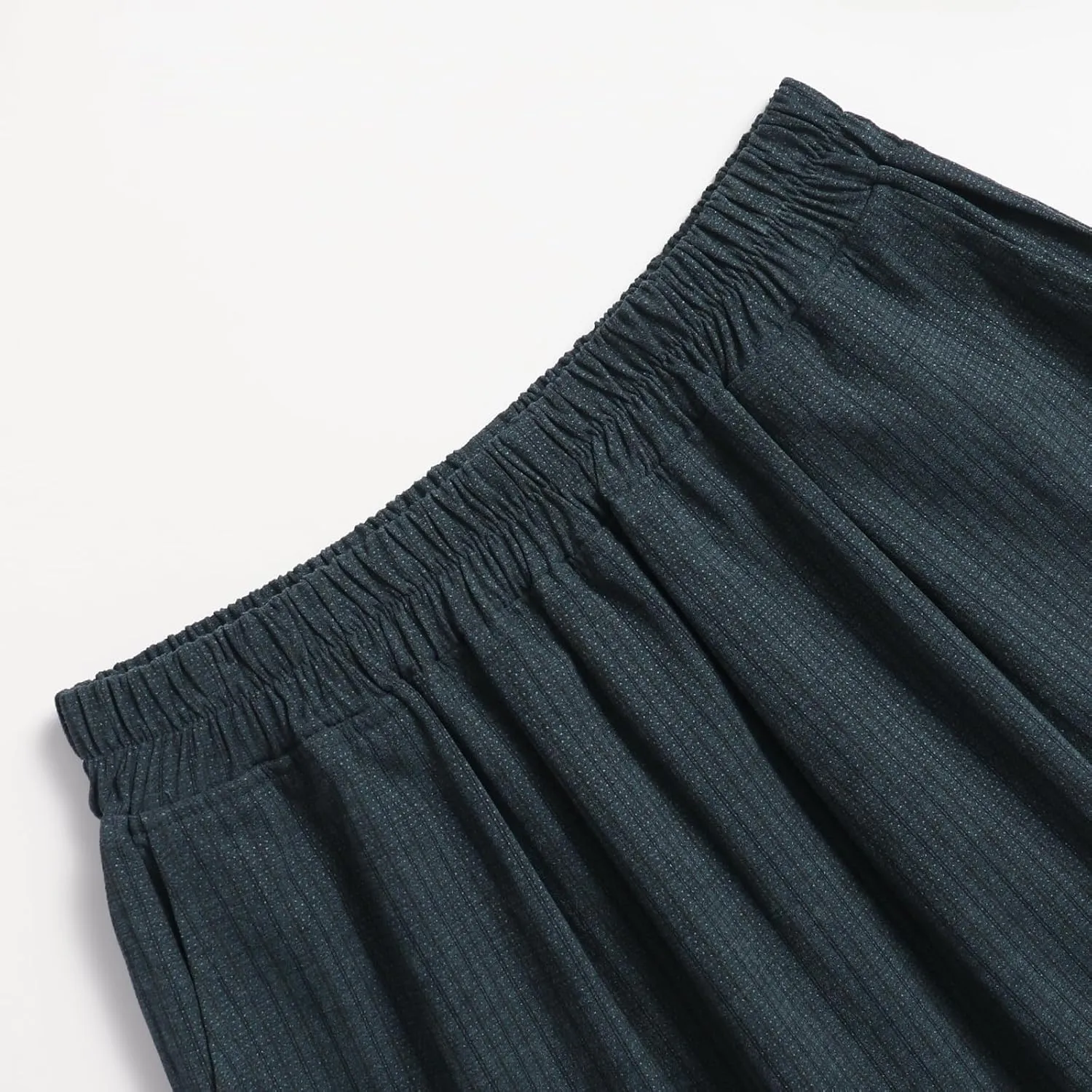 Women's High-Waisted Striped Skirt Elasticated Waist Autumn/Winter Hemline Pleated MIDI Skirt with Side Pockets