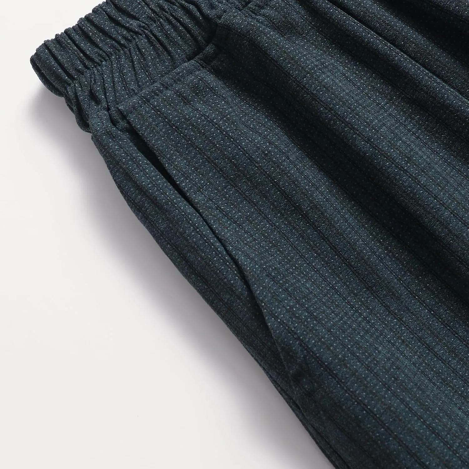 Women's High-Waisted Striped Skirt Elasticated Waist Autumn/Winter Hemline Pleated MIDI Skirt with Side Pockets