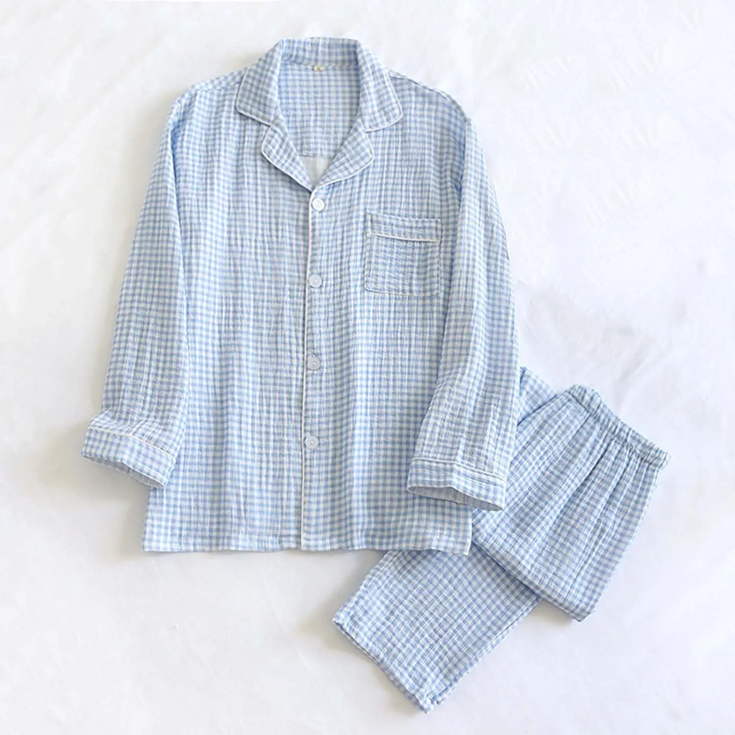 Women's Plaid Pajama Set Cozy Breathable Long Sleeve & Long Pants Loungewear For Autumn/Winter Women Fuzzy Set