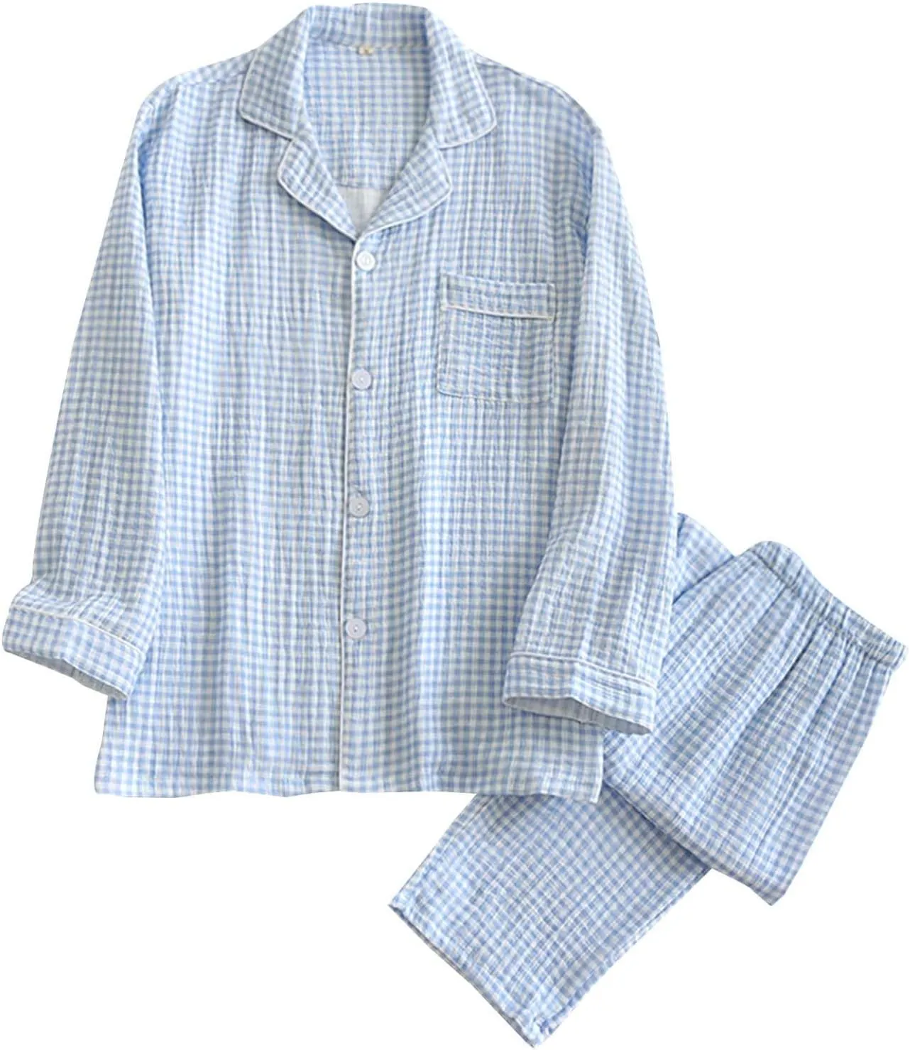 Women's Plaid Pajama Set Cozy Breathable Long Sleeve & Long Pants Loungewear For Autumn/Winter Women Fuzzy Set