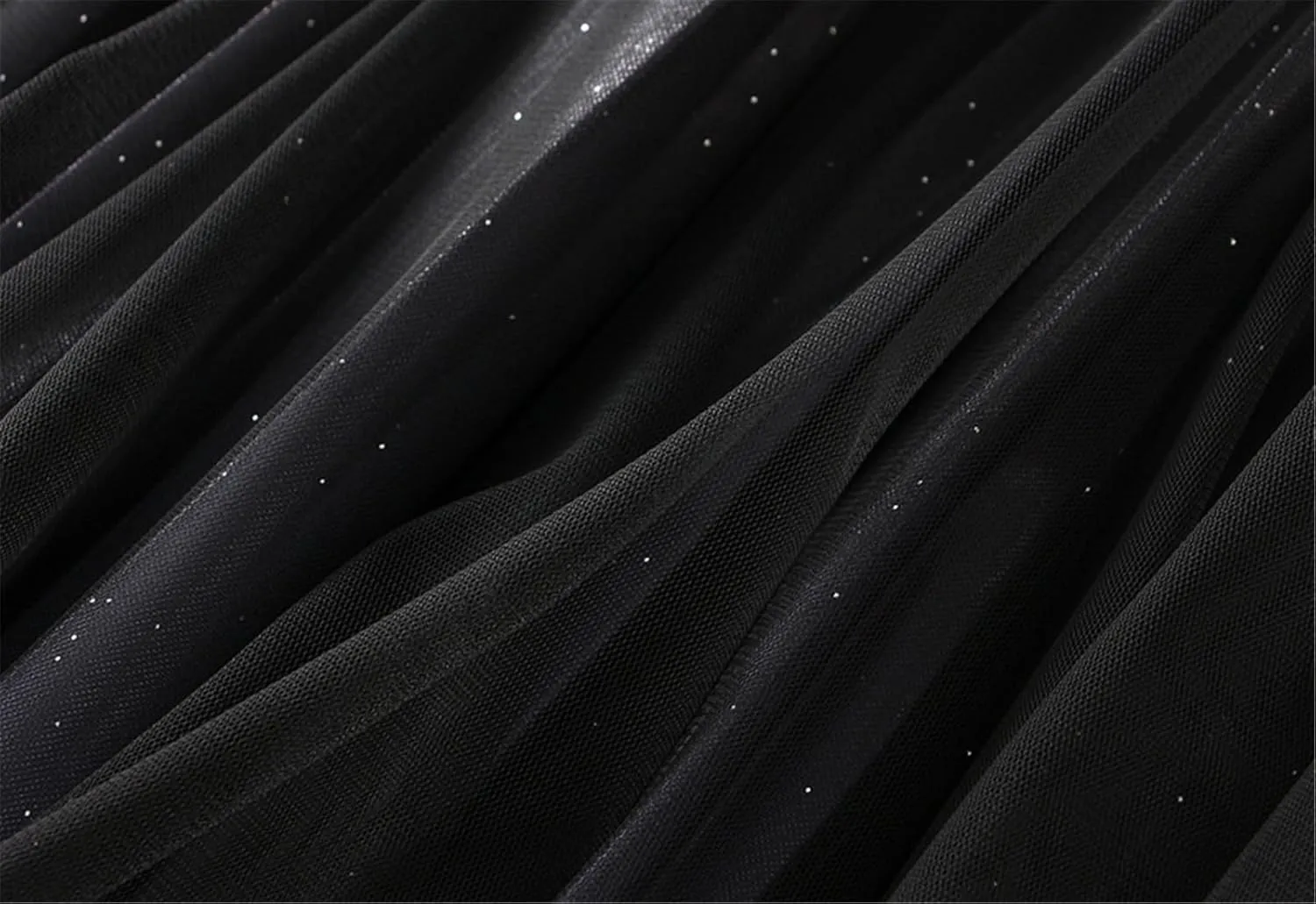 Women's Tulle Skirt Gradient Color Ruffles Pleated Midi Skirts Elastic Waist Maxi Skirt