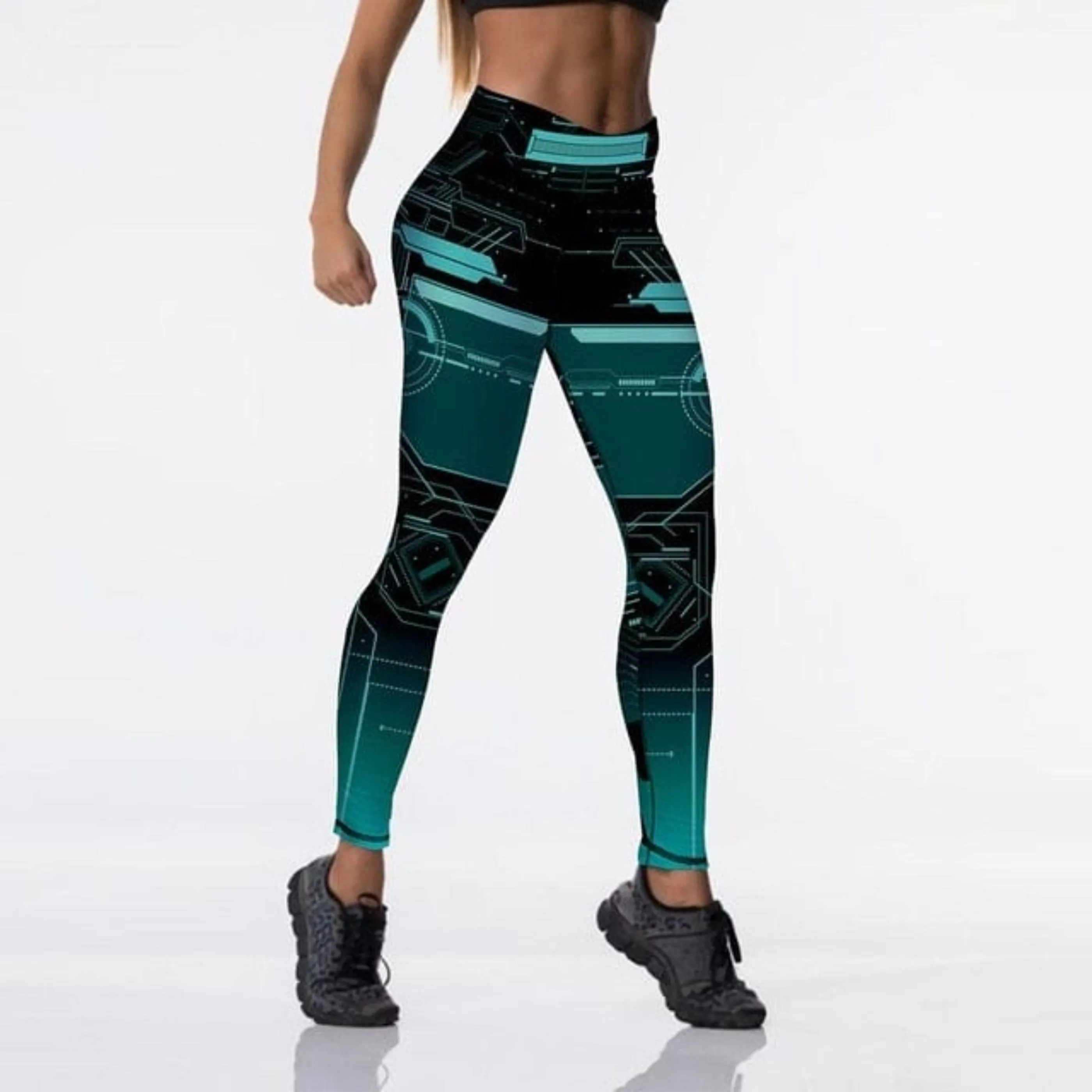 Workout Push Up Leggings - High Waist Digital Print