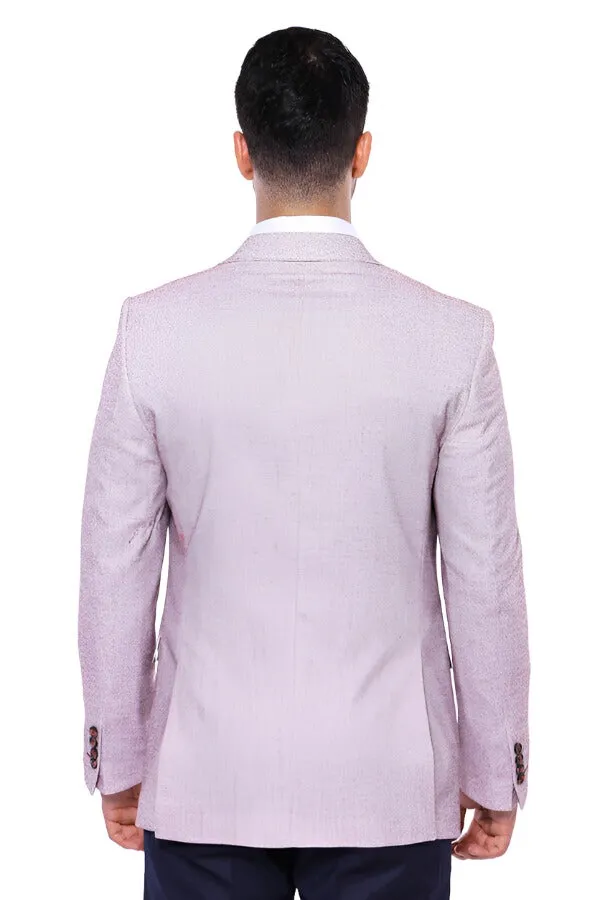 WSS Patterned Slim-Fit Claret Red Blazer  - Singen